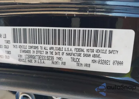 2014 Ram 1500 Express z USA, uszkodzony, nr VIN 1C6RR6KT3ES319239